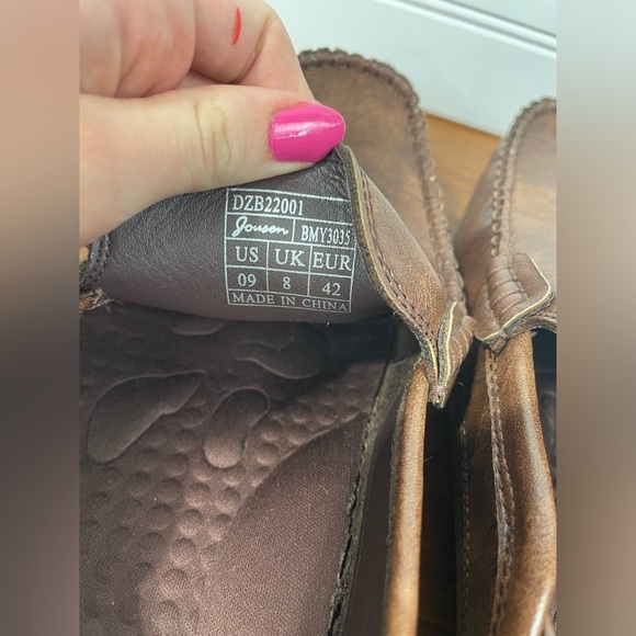 Jousen Brown Slip On Casual Lightweight Loafer Shoes Mens 9 GUC - Picture 5 of 9